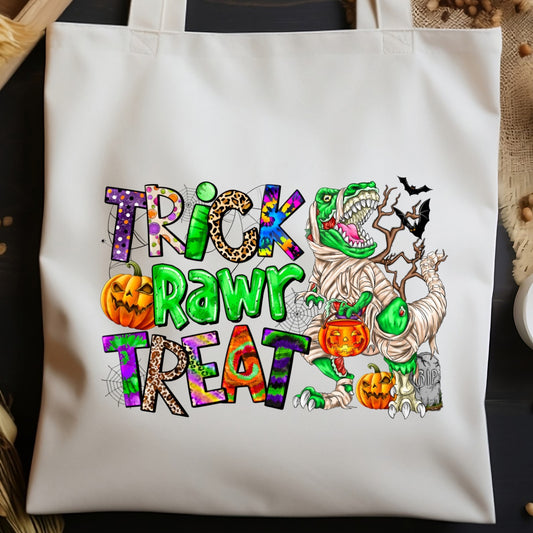 Trick or Treat Bag, “Trick Rawr Treat”