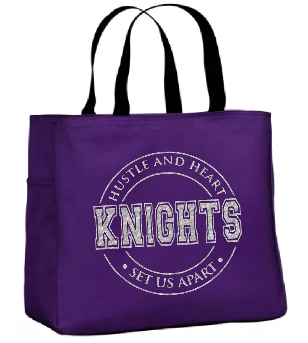 School Tote - "Knights - Hustle & Heart"