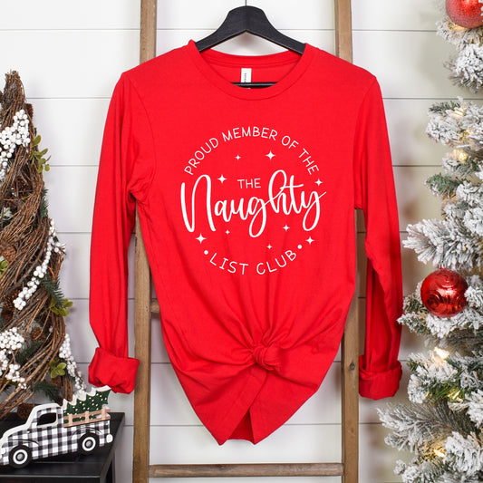 Christmas Ladies T-Shirt - "Proud Member Naughty List"