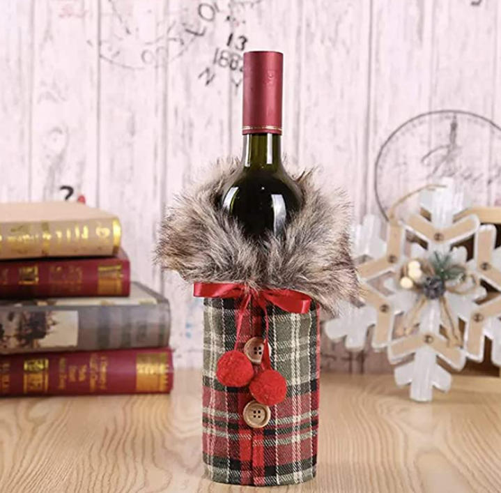 Faux Fur Wine Bottle Covers