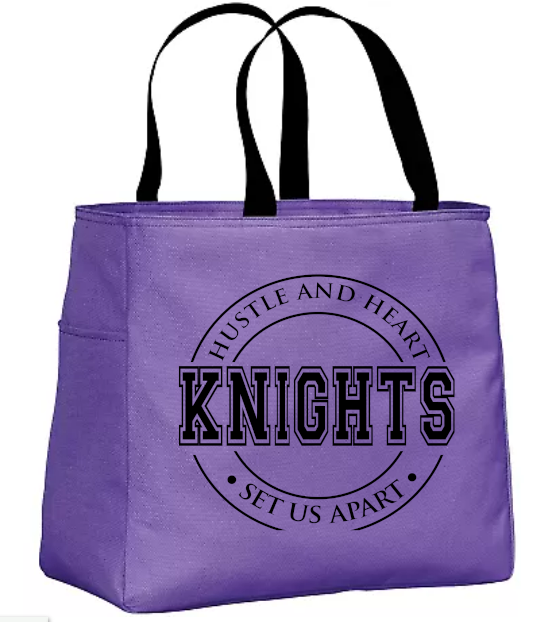 School Tote - "Knights - Hustle & Heart"