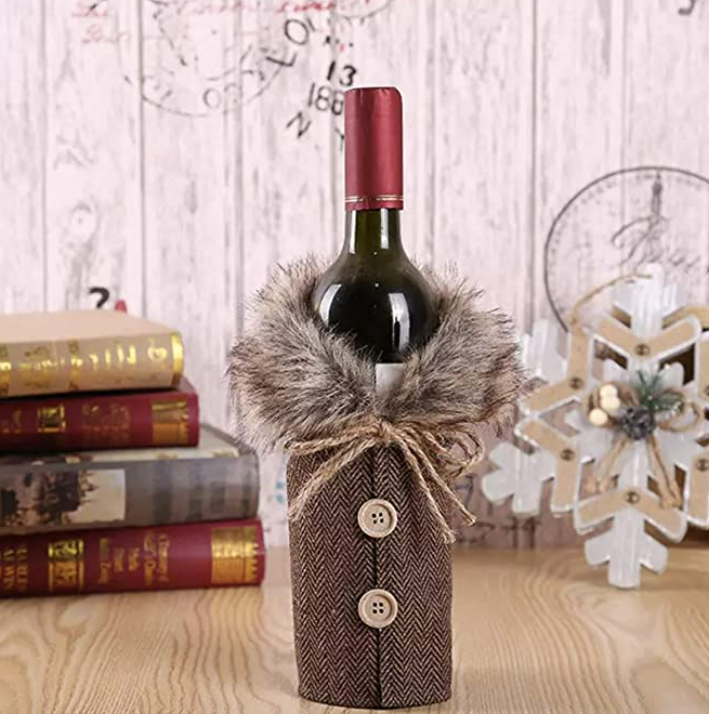 Faux Fur Wine Bottle Covers